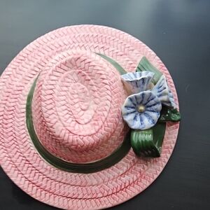 Pink Floral Ceramic Hat Accessory